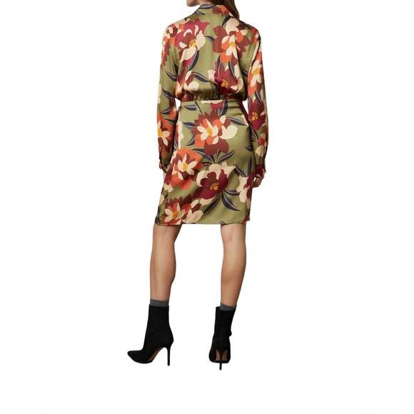 NEW VELVET BY GRAHAM & SPENCER janey printed satin dress in hydrangea - Picture 5 of 5